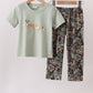 Sage Hunting Embroidered Pants Set