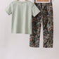 Sage Hunting Embroidered Pants Set