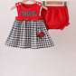 Red Georgia Applique Gingham Bloomer Set