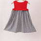 Red Georgia Applique Gingham Dress