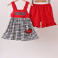 Red Georgia Applique Gingham Ruffle Shorts Set