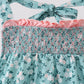 Green Floral Smocked Ruffle Shorts Set