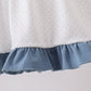 Blue Apple Crayon French Knot Ruffle Shorts Set