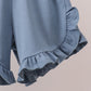 Blue Apple Crayon French Knot Ruffle Shorts Set