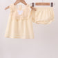 Oatmeal character french knot bloomer set