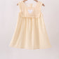 Oatmeal character french knot ruffle dress