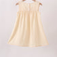 Oatmeal character french knot ruffle dress