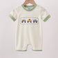 Monster truck embroidery stripe romper