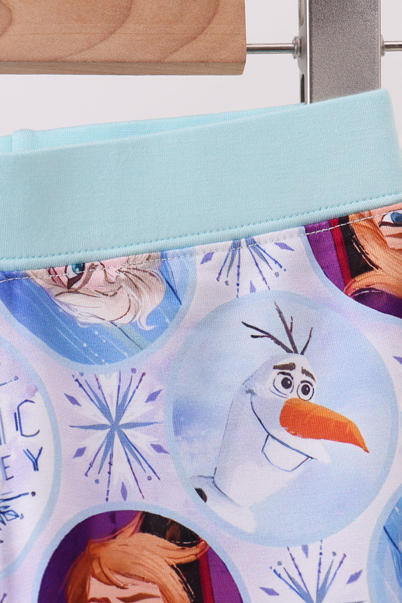 Blue frozen character bamboo pajama set