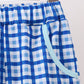 Blue character embroidery pants set