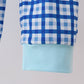 Blue character embroidery pants set