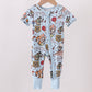 Blue character bamboo romper