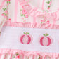 Pink Pumpkin Embroidery Ruffle Shorts Set
