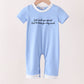 Blue Embroidery Romper