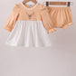 Beige Deer Embroidery Bloomer Set