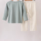 Sage Deer Embroidery Pants Set