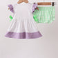 Purple Hocus pocus french knot ruffle bloomer set