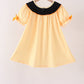 Mustard Candy Embroidery Gingham Dress