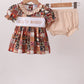 Brown Made to Worship Embroidery Bloomer Set
