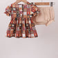 Brown Made to Worship Embroidery Bloomer Set