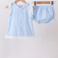 Blue Jacquard Lace Bloomer Set