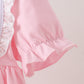 Pink Pumpkin Bow Embroidery Ruffle Dress