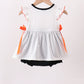 Black Spider Embroidery Ruffle Bubble