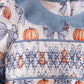 Blue Pumpkin Bow Smocked Ruffle Bubble