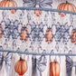 Blue Pumpkin Bow Smocked Bloomer Set