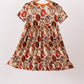 Orange princess bamboo ruffle dress