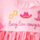 Pink Cowgirl Boots Embroidery Bubble