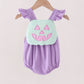 Purple Jack-O-Lantern Applique Ruffle Bubble
