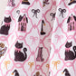 Pink Cat Embroidery Ruffle Pants Set