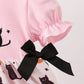 Pink Pumpkin Cat Embroidery Bubble