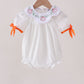 Orange Pumpkin Bow Embroidery Bubble