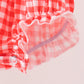Red Football Smocked Gingham Bubble