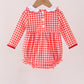 Red Football Smocked Gingham Bubble