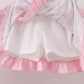 Pink Piggy Applique Ruffle Skorts Set