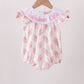 Pink Touchdown Smocked Ruffle Bubble