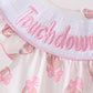 Pink Touchdown Smocked Ruffle Bubble