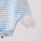 Blue Football French Knot Stripe Lace Bubble