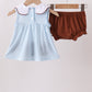 Blue Stripe Football French Knot Bloomer Set