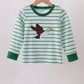 Blue Stripe Mallard Applique Top