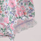 Blue Floral Smocked Ruffle Bubble