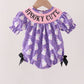 Purple Spooky cute Smocked Bubble