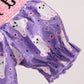 Purple Spooky cute Smocked Bubble