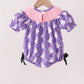 Purple Spooky cute Smocked Bubble