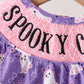 Purple Spooky cute Smocked Bubble
