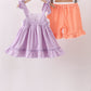 Purple Candy Smocked Ruffle Shorts Set