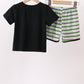 Black witch embroidery stripe shorts set